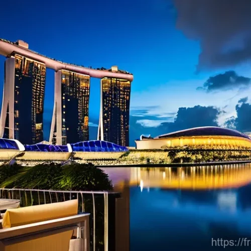 Home 28 싱가포르 바와 클럽 추천 - **Prompt 1: Singapore Rooftop Sunset Soiree**
"A stunning panoramic view of the Singapore skylin...