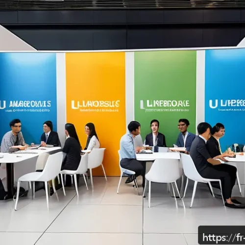 Home 13 NUS와 NTU 비교 - A vibrant university career fair scene set in Singapore, showcasing students networking with represe...